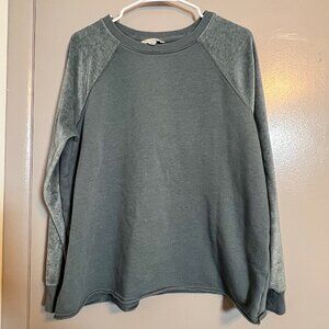 American Eagle Outfitters Sweater with Velvet Sleeves Blue Size L
